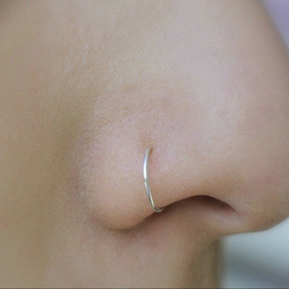 Nose Hoop Ring 925 Sterling Silver 10mm, 9mm, 8mm, 7mm, 6mm - Picture 1 of 7